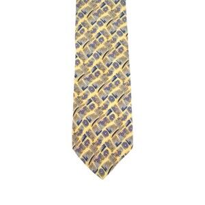 J.Garcia Van Gogh's Tree Tie Blue and Cream 100% Imported Silk